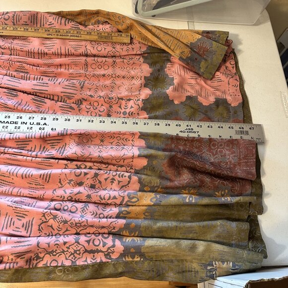 Simple People Womens Maxi Dress Pink Rayon Patchwork Flowy Style Pockets - Picture 6 of 8